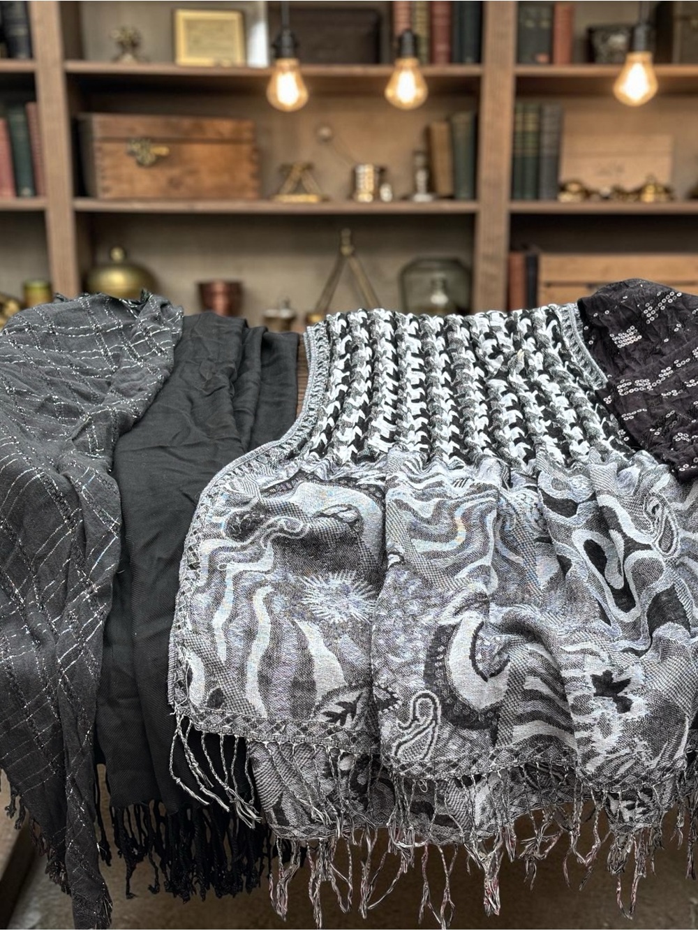 Black & Grey Scarf Collection Set of 9
